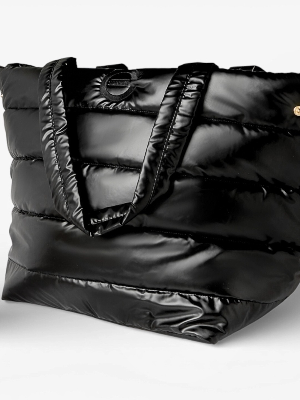 NEW Elizabeth Grant Black Quilted Puffer Tote Bag - Women